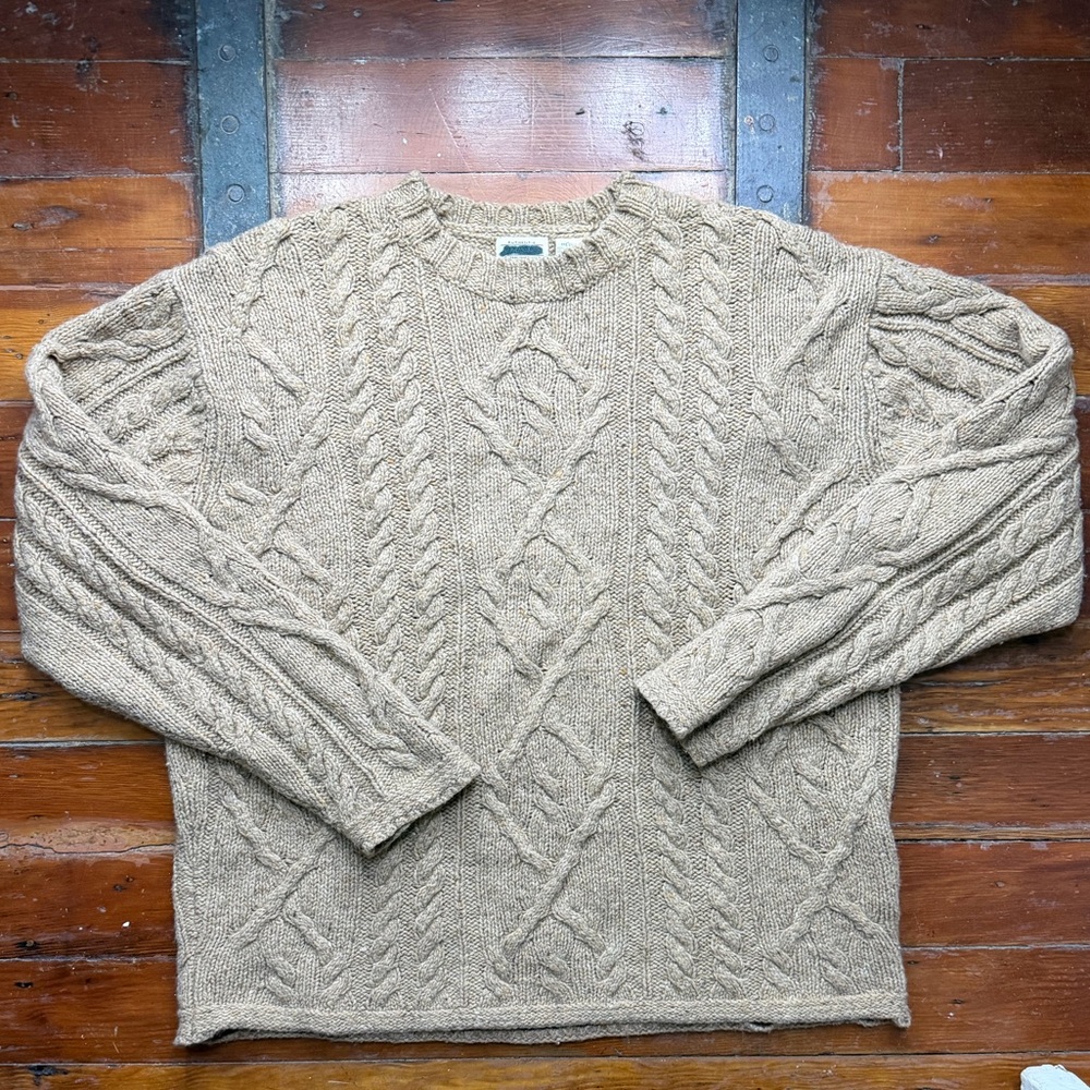 Men's Cable Knit Sweater - Tan